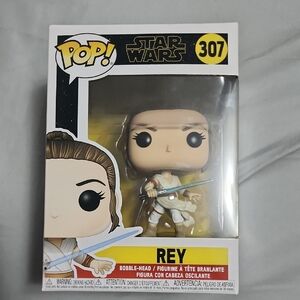 Funko Pop Star Wars Rey Figure with Blue and White Accents